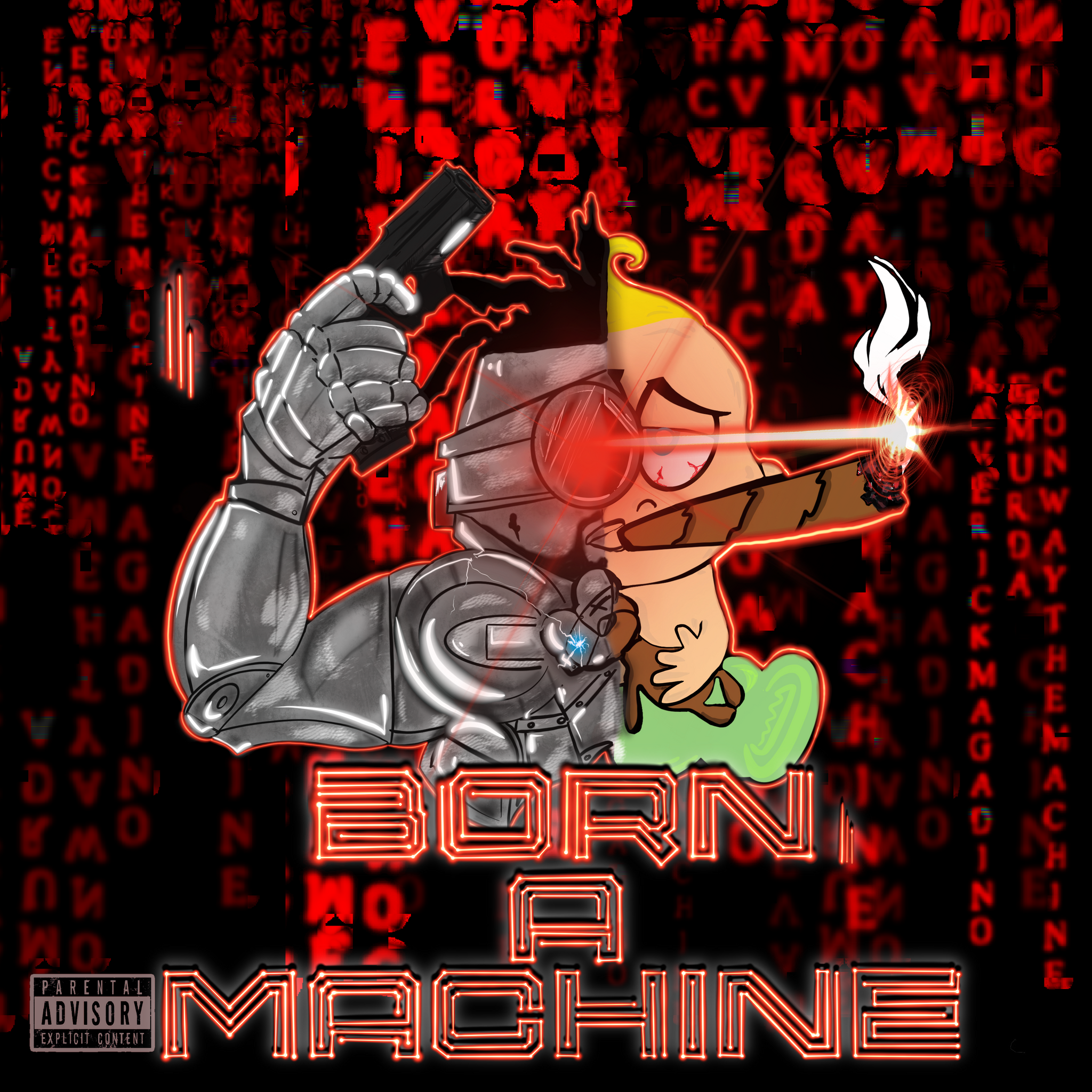 White Born A Machine T Shirt